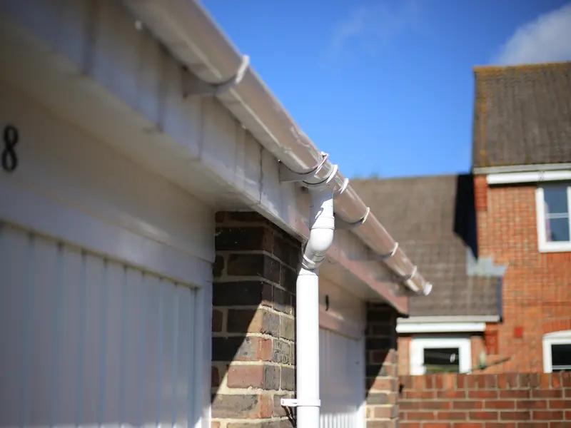 White uPVC fascia above a garage door