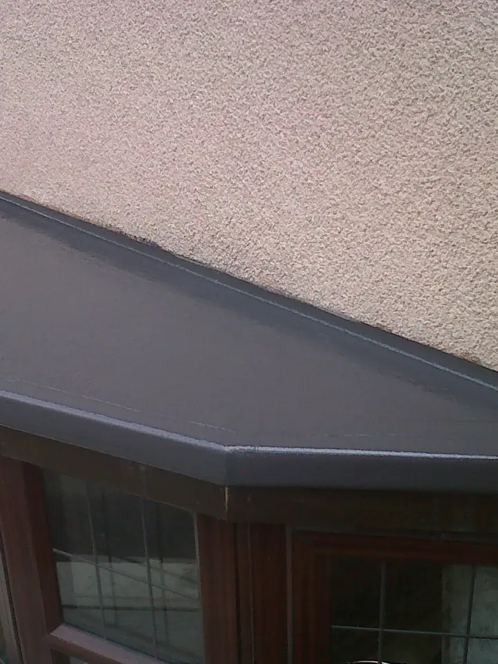 GRP fibreglass roof over a bay window