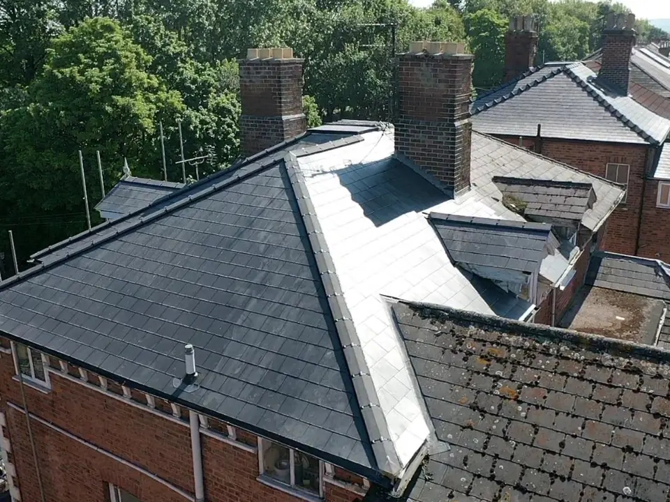 Finished tiled roof with new ridge tiles